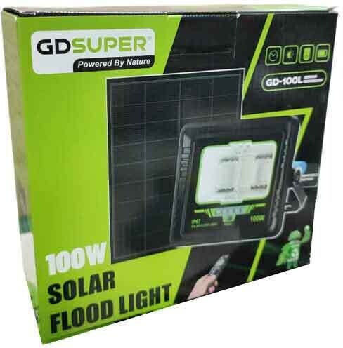Proiector LED Solar Etanș 100W Alb Rece 7500K cu Telecomandă IP67