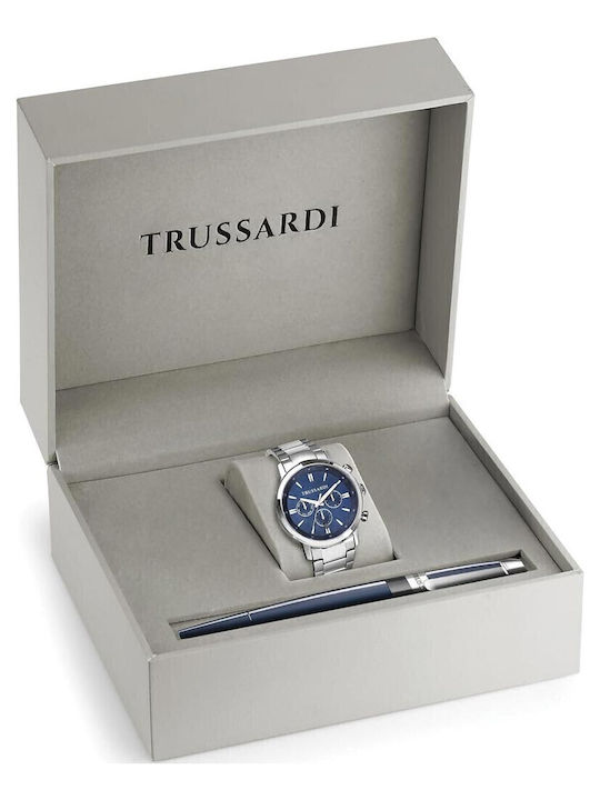 Trussardi T-Couple Men's Watch Battery Chronograph With Silver Steel Bracelet