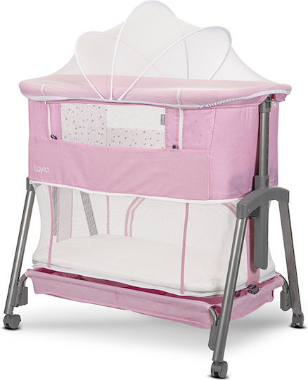 Lorelli Babywiege mit Matratze und Rädern Rosa