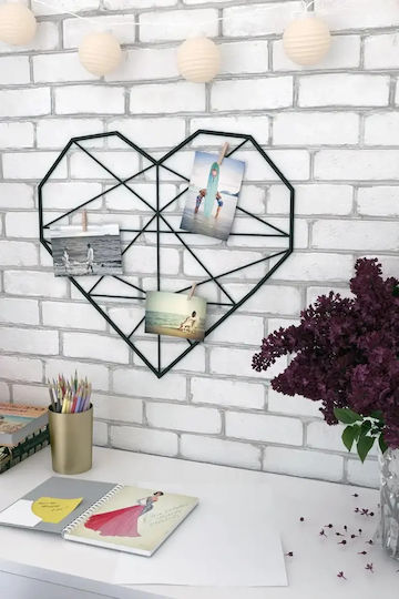 Panou Decorativ de Anunțuri Negru din Metal 50x45cm