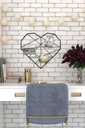 Panou Decorativ de Anunțuri Negru din Metal 50x45cm