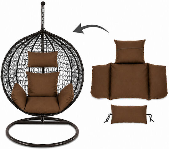 Perna Swing Cushion De Grădină Cu Spătar Maro 90x100cm