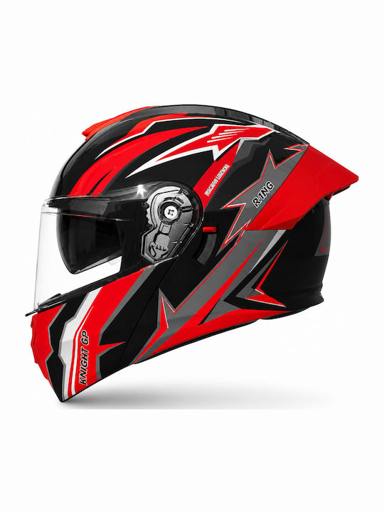 FIXATO Viper Red Cască Moto Flip-Up ECE 22.06 cu Vizieră Solară