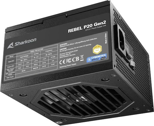 Sharkoon Rebel P20 Gen2 750W Black Power Supply Full Modular Cybenetics Gold