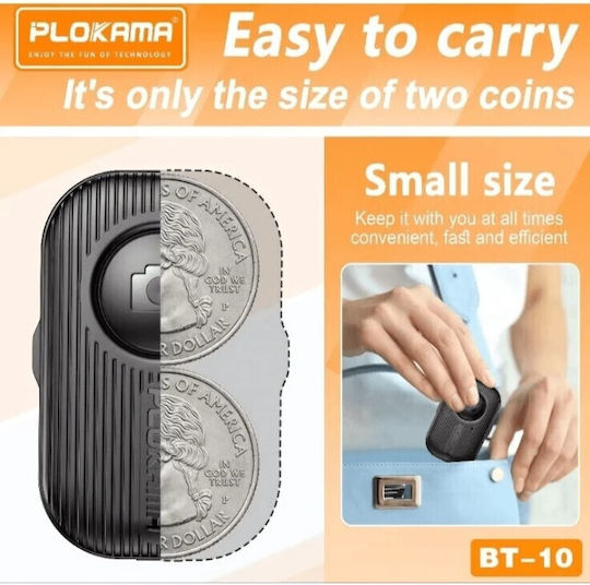 Plokama Bt-10 Wireless Bluetooth Selfie Remote Android & Ios Range 10m Black