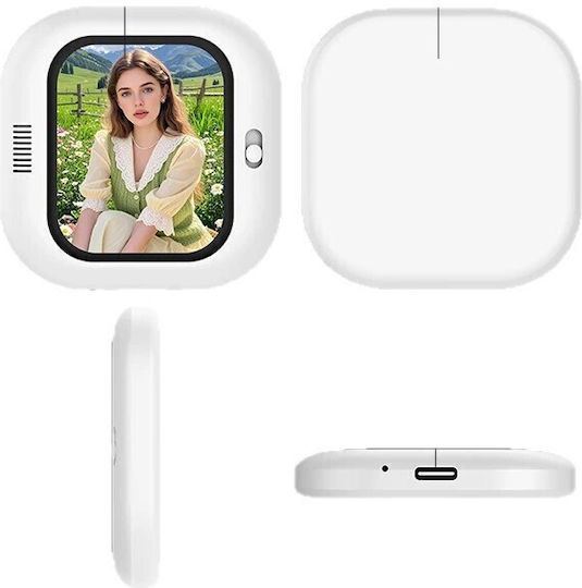 Magnetic Selfie Screen 2.01" Oglindă Magnetică Selfie pentru Smartphone Alb