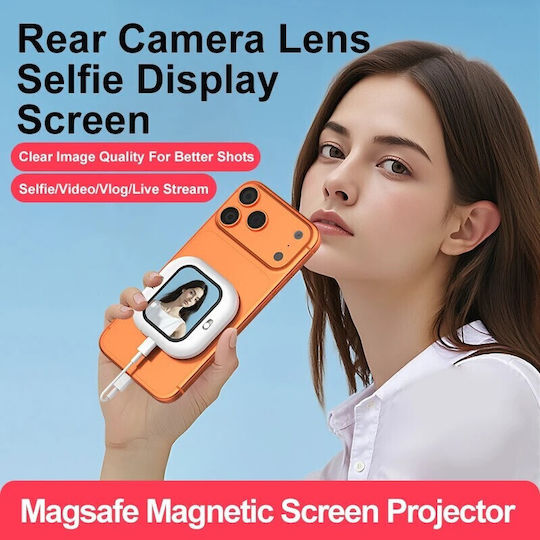 Magnetic Selfie Screen 2.01" Oglindă Magnetică Selfie pentru Smartphone Alb