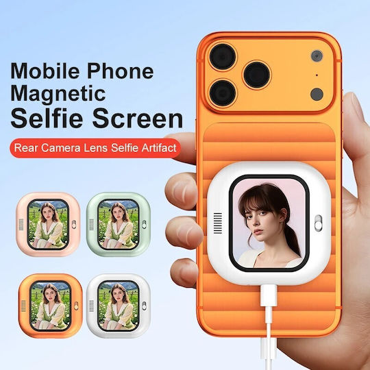 Magnetic Selfie Screen 2.01" Oglindă Magnetică Selfie pentru Smartphone Alb