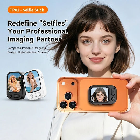 Magnetic Selfie Screen 2.01" Oglindă Magnetică Selfie pentru Smartphone Alb