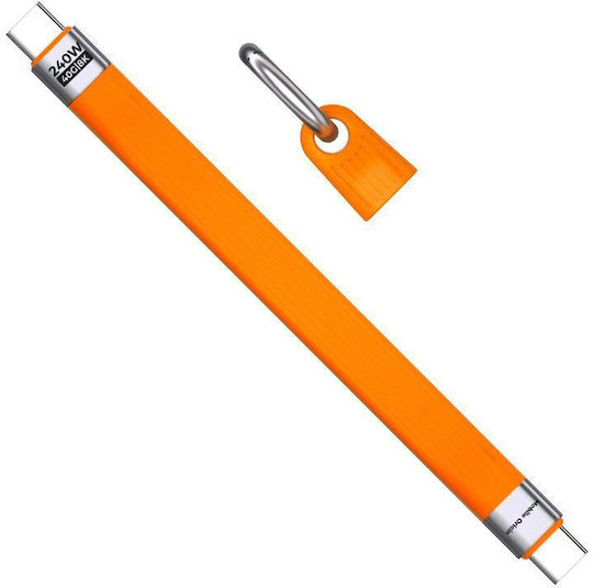Mobile Origin Braided / Flat / Keychain USB 2.0 Video Cable USB-C Male - USB-C 240W PD Orange 0.13m MO-UK-CB17-ORG