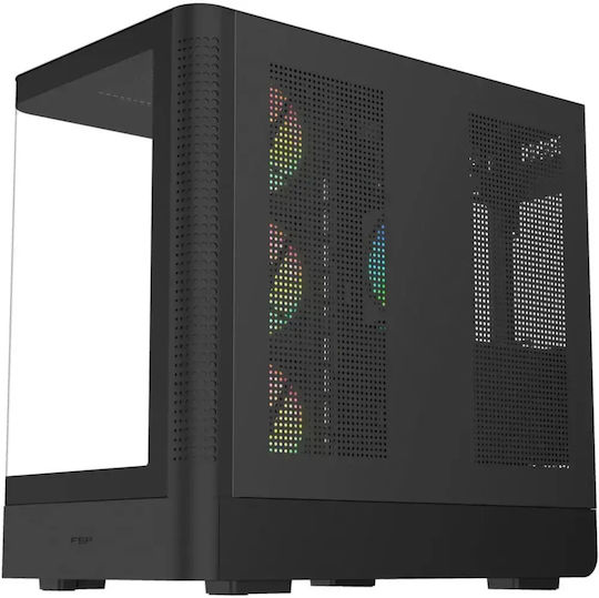 FSP/Fortron M581 Gaming Midi Tower Κουτί Υπολογιστή με Πλαϊνό Παράθυρο και ARGB Φωτισμό Μαύρο