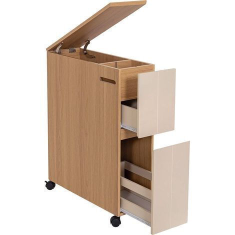 Eurocasa Bathroom Cabinet 60x20.8x75.5cm Matt Laccato Beige