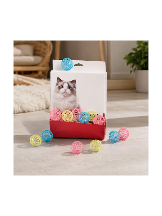 Set 48 Bile Împletite Pentru Pisici Multicolore
