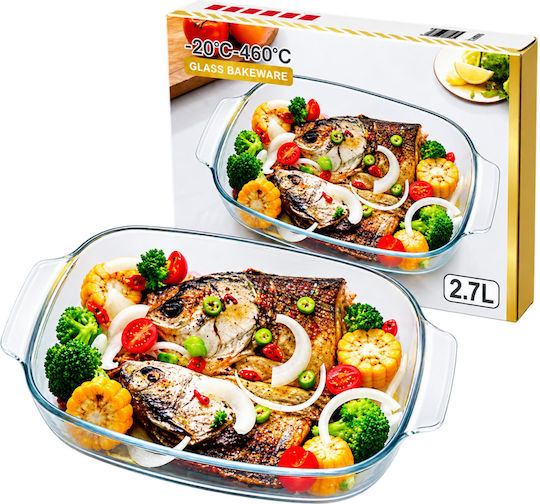 Rectangular Heat-Resistant Glass Cookware 34.3x22.6x6cm
