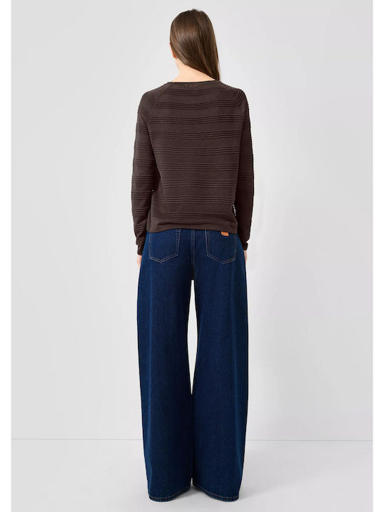 Women's Striped Brown Blouse