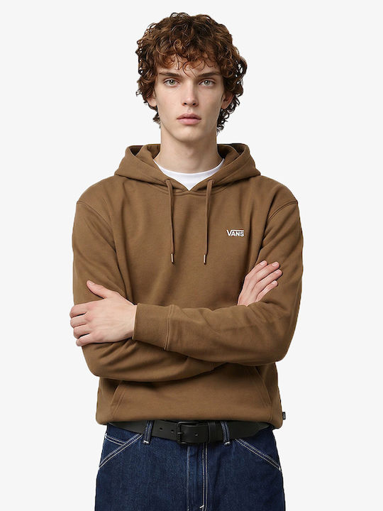 Vans Left Chest Φούτερ Καφέ με Κουκούλα