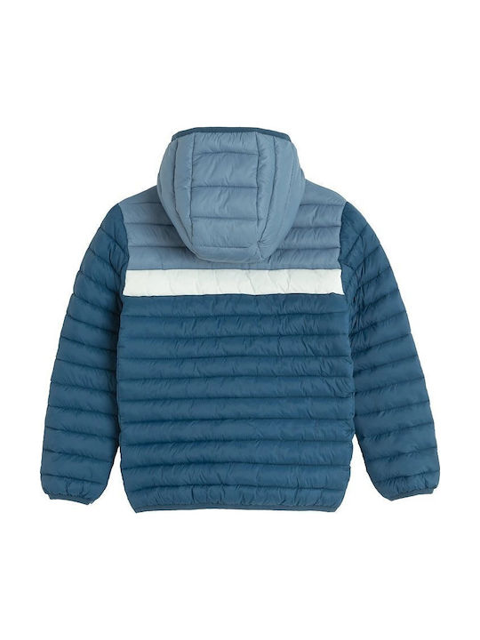 Kids Casual Short Hooded Blue Coat