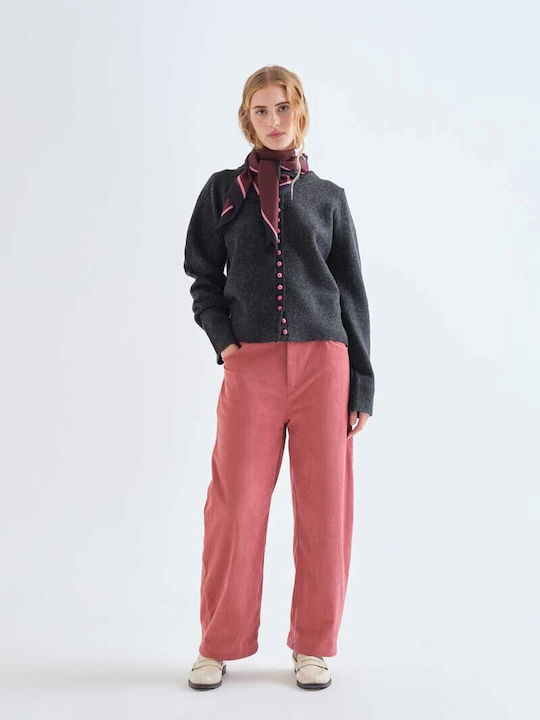 Women's Knitted Cardigan with Buttons Dark Grey