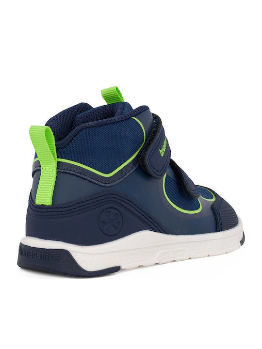 Kinder Sneaker Hoch Anatomisch Barfuß mit Bügel- und Schleifenverschluss Blau