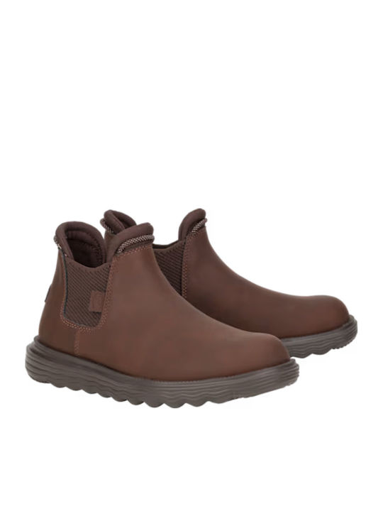 Leather Women's Ankle Boots Brown