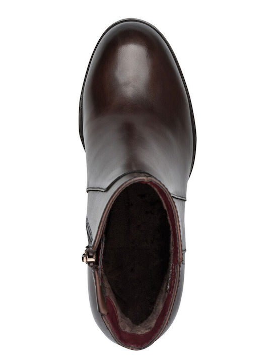 Leder Damen Stiefeletten Braun