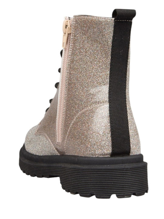 Kinderstiefel mit Schnürsenkeln Rosa