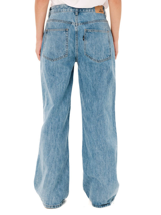 Hochgebirge Damen Jeans Hosen in Breit Bein Stil 262.EW44.94 Hellblau