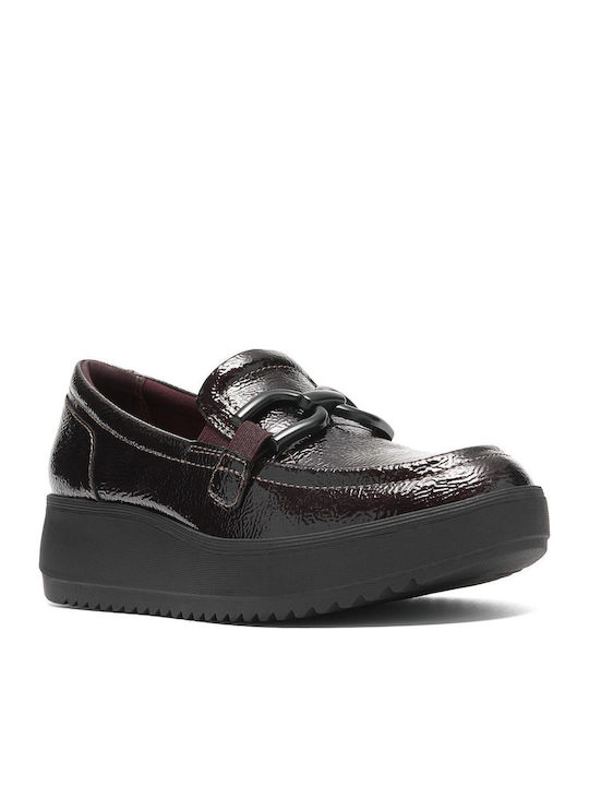 Mocasini Dama de Piele în Culoare Burgundy