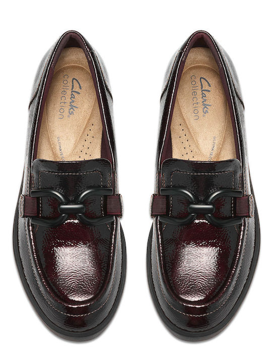 Mocasini Dama de Piele în Culoare Burgundy
