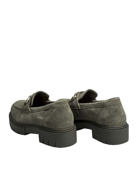 Damen Mokassins in Khaki Farbe