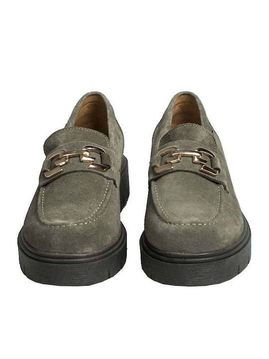 Damen Mokassins in Khaki Farbe