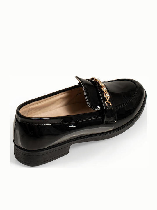 Patent Leather Women's Loafers In Gold Colour