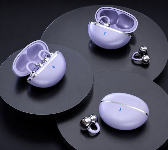 Pavareal V32X Open Ear Bluetooth Handsfree Earbud with Charging Case Purple