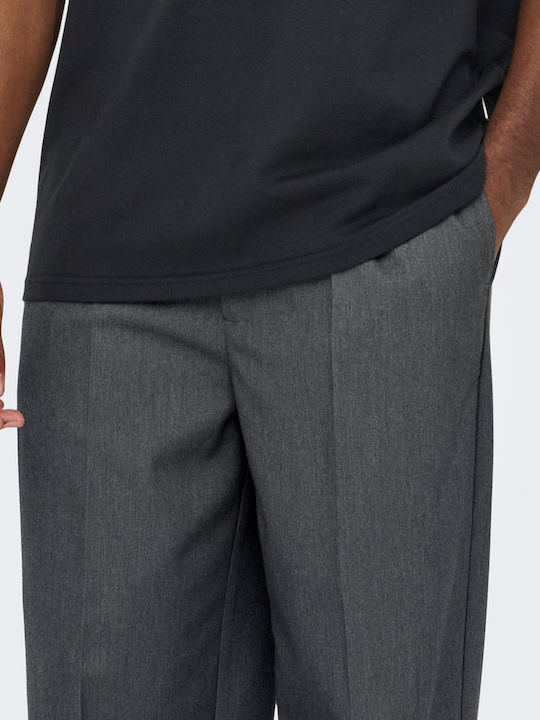 Men's Trousers Dark Grey Melange Grey