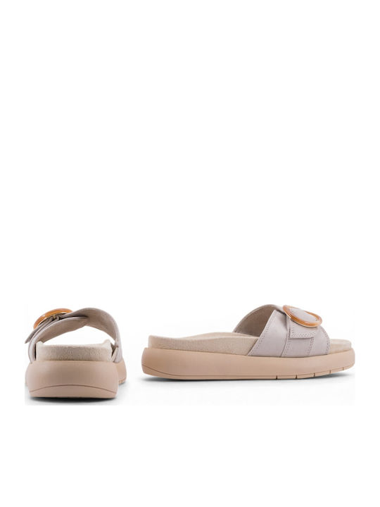 Damen Flache Sandalen Beige