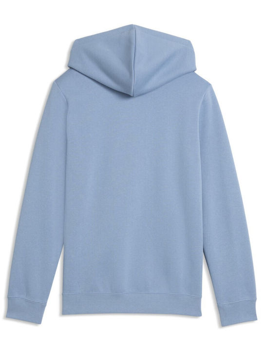Fleece Детско Суичър с Качулка и Джобове Светлосин