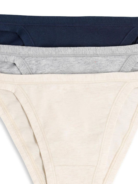 Damen-Slips 3er Pack Mehrfarbig