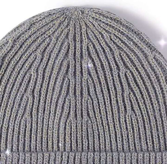 Beanie Unisex Strickmütze in Grau Farbe