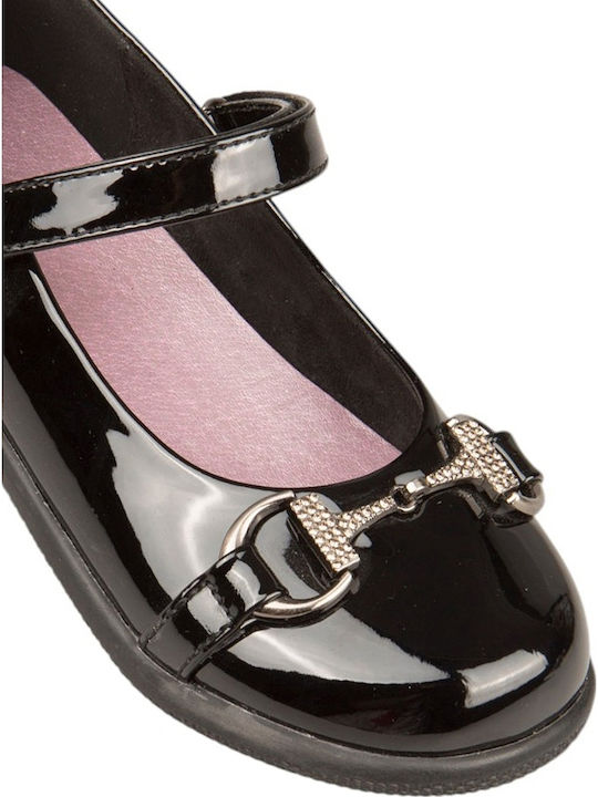 Kinder Slipper & Mokassins aus Lackleder Schwarz