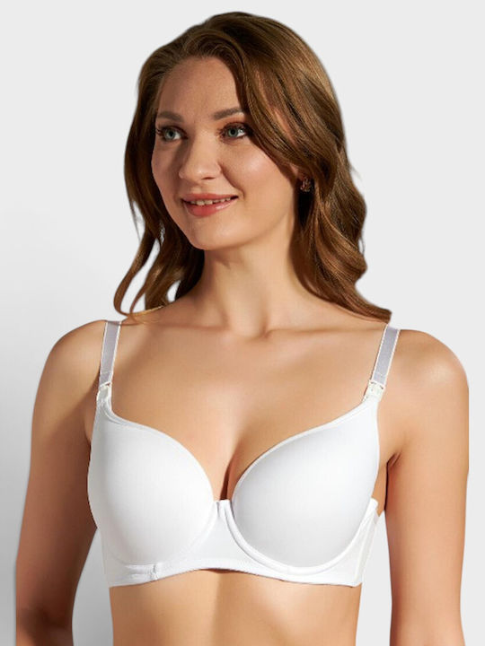 New Bra Lingerie Σουτιέν Εγκυμοσύνης & Θηλασμού με Clips Λευκό