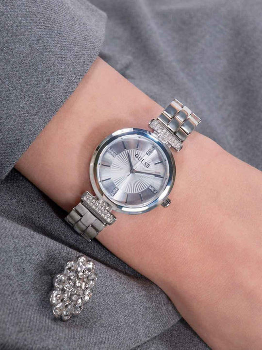 Guess Women's Watch 28mm Battery Powered with Silver Stainless Steel Bracelet
