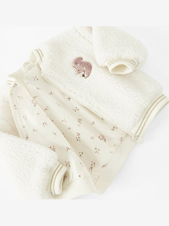 Kinder-Sweatshirt Strickjacke Weiß