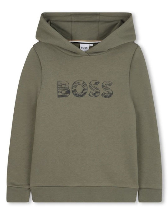 Fleece Kids Sweatshirt with Hood Green