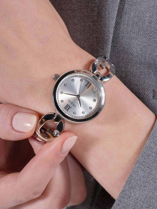 Guess Women's Watch 30mm Battery Chronograph with Silver Stainless Steel Bracelet