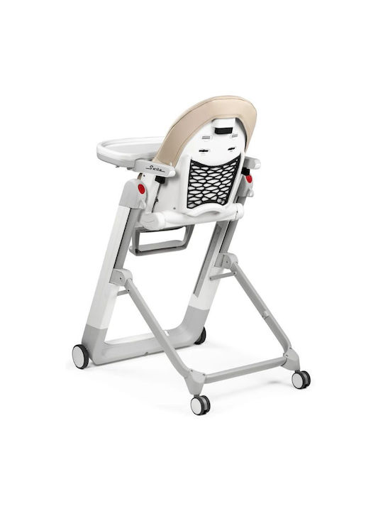 Peg Perego Foldable Baby Highchair with Adjustable Height Beige