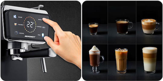 Berdsen Μηχανή Espresso 1350W Πίεσης 20bar Μαύρη BD-771