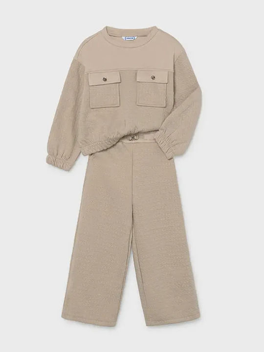 Kids Tracksuits Beige 2 Pieces