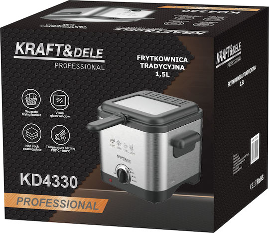 Kraft & Dele KD4330 Фритюрник 1.5lt Сив