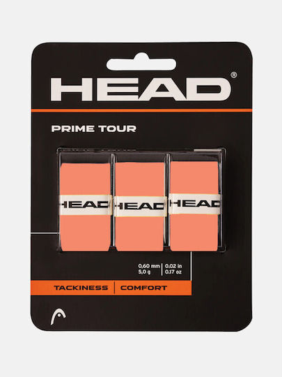 Head Prime Tour Tennis Overgrips X 3 Salmon