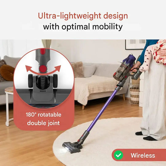 ProfiCare Rechargeable Stick Vacuum 22.2V Purple